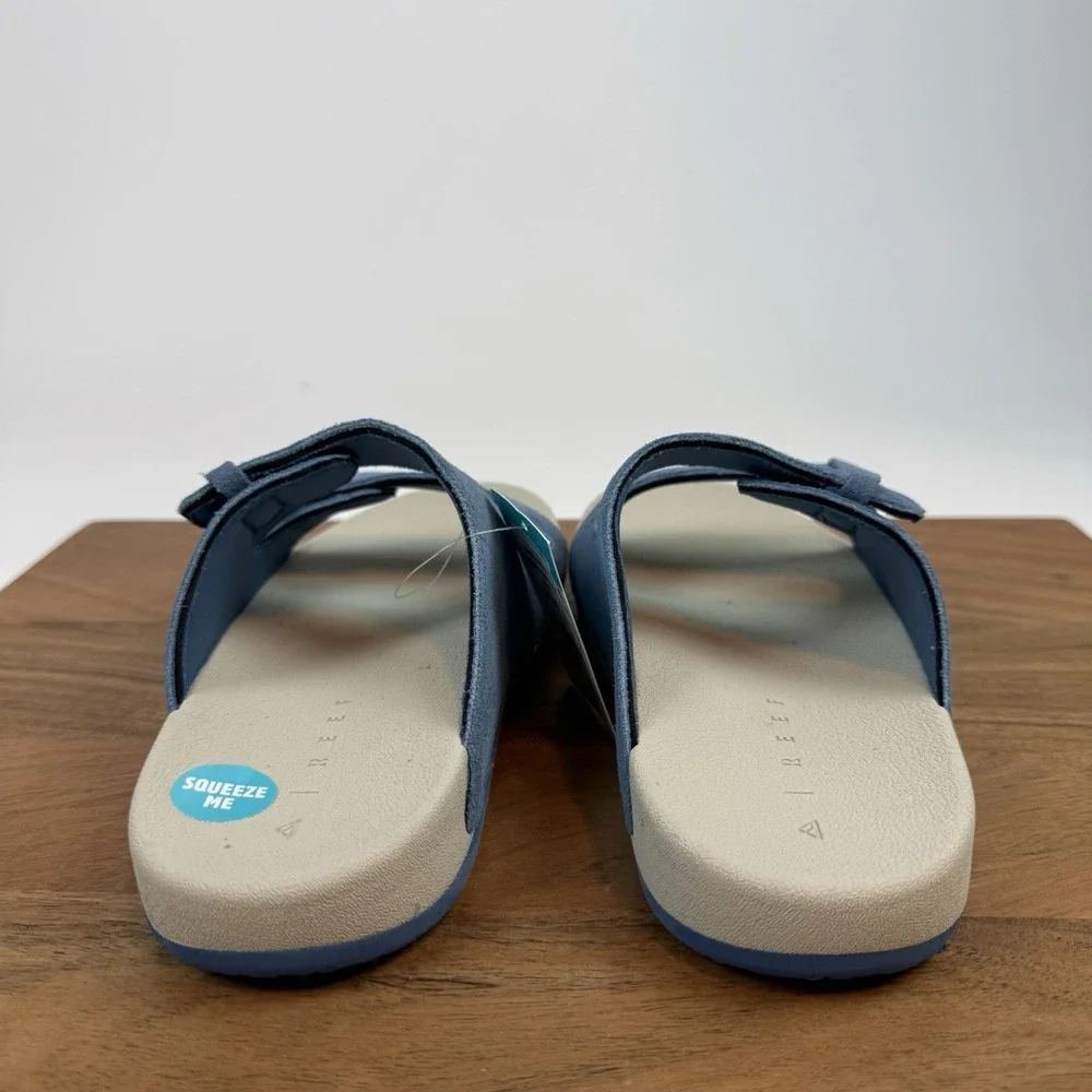 New NWT Big Kids Reef Little Ojai Suede Blue Sandals Shoes Size 5 Y‎